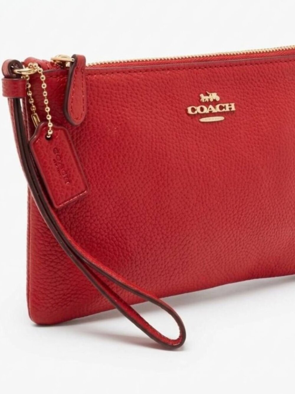 COACH Classis Large Red Apple Zip Wristlet. NWTs